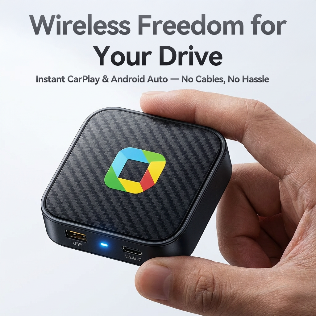 ✨ Wireless CarPlay & Android Auto Adapter – Plug & Play Smart Car AI Box