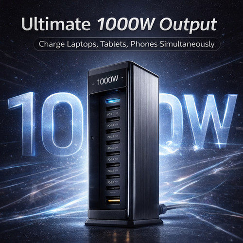 🔋 10-Port GaN Fast Charging Station – High-Power USB-C & USB-A Hub for Phones, Tablets & Laptops