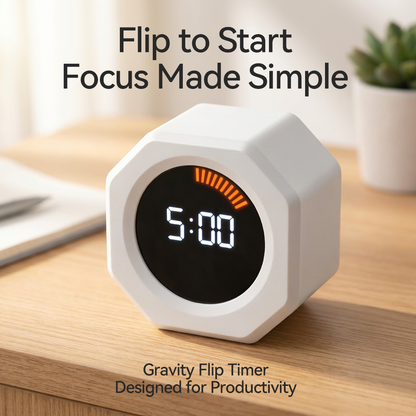 ⏳ Rechargeable Gravity Flip Timer – Countdown Cube for Study, Work, Reading & Productivity