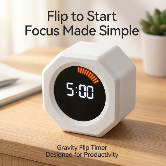 ⏳ Rechargeable Gravity Flip Timer – Countdown Cube for Study, Work, Reading & Productivity