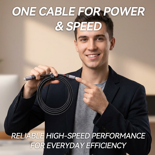 ⚡ USB-C 240W Fast Charge Cable – Braided Durable Cable with 10Gbps Data Transfer
