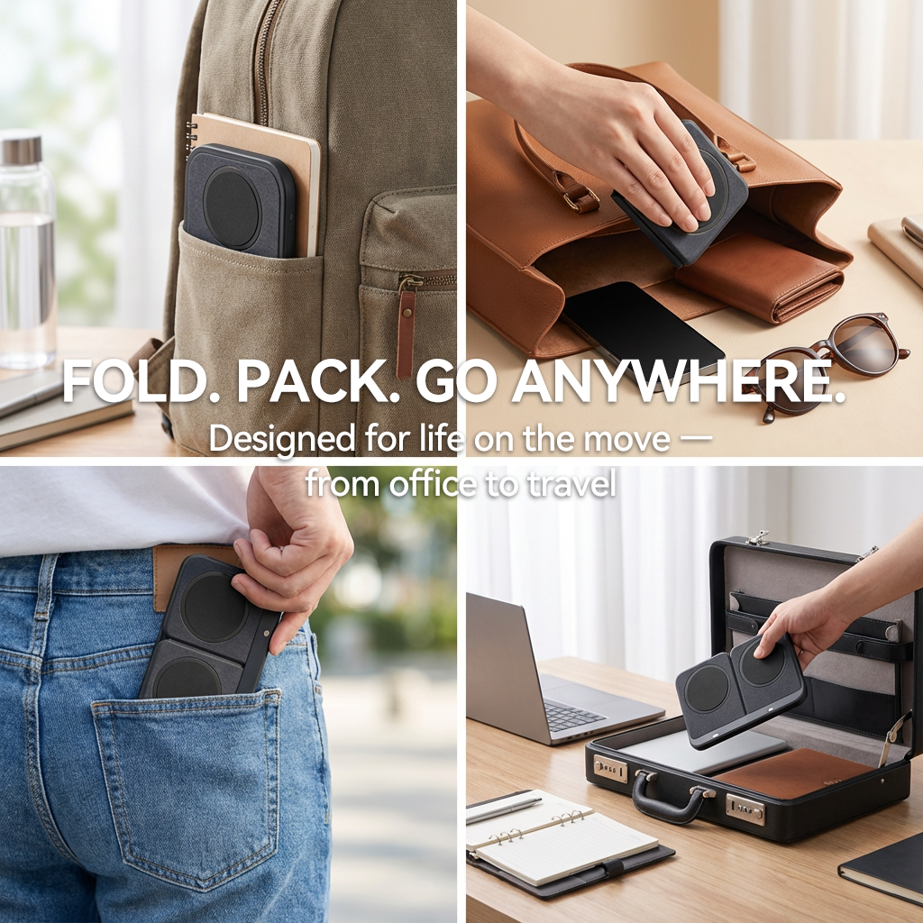 ⚡ 3-in-1 Magnetic Wireless Charging Station – 15W Fast Foldable Charger for iPhone, Apple Watch & AirPods