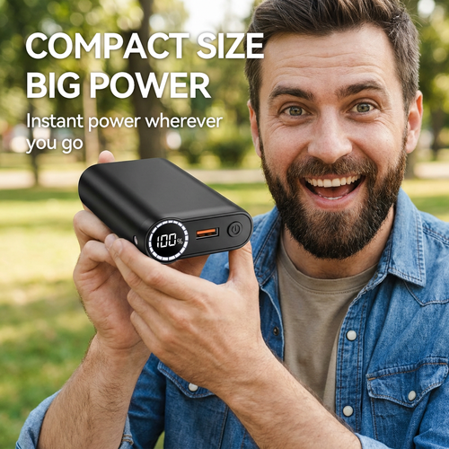 🔋 20,000mAh Smart Power Bank with LED Battery Display – Fast-Charging Portable Charger
