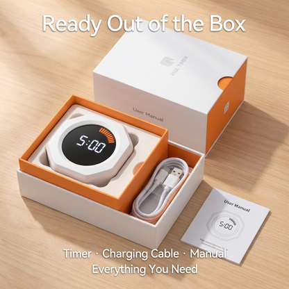 ⏳ Rechargeable Gravity Flip Timer – Countdown Cube for Study, Work, Reading & Productivity