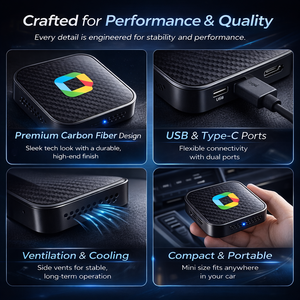 ✨ Wireless CarPlay & Android Auto Adapter – Plug & Play Smart Car AI Box