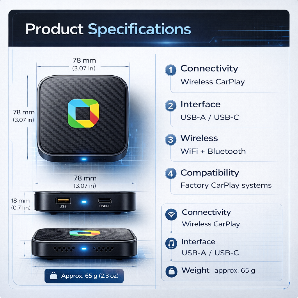 ✨ Wireless CarPlay & Android Auto Adapter – Plug & Play Smart Car AI Box