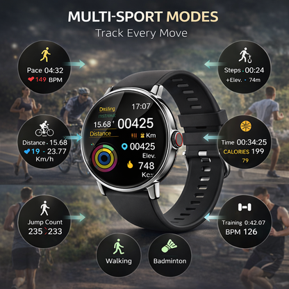 ⌚ Smart Fitness Watch with Bluetooth Calling – Fitness Tracker with Heart Rate & Multi-Sport Modes