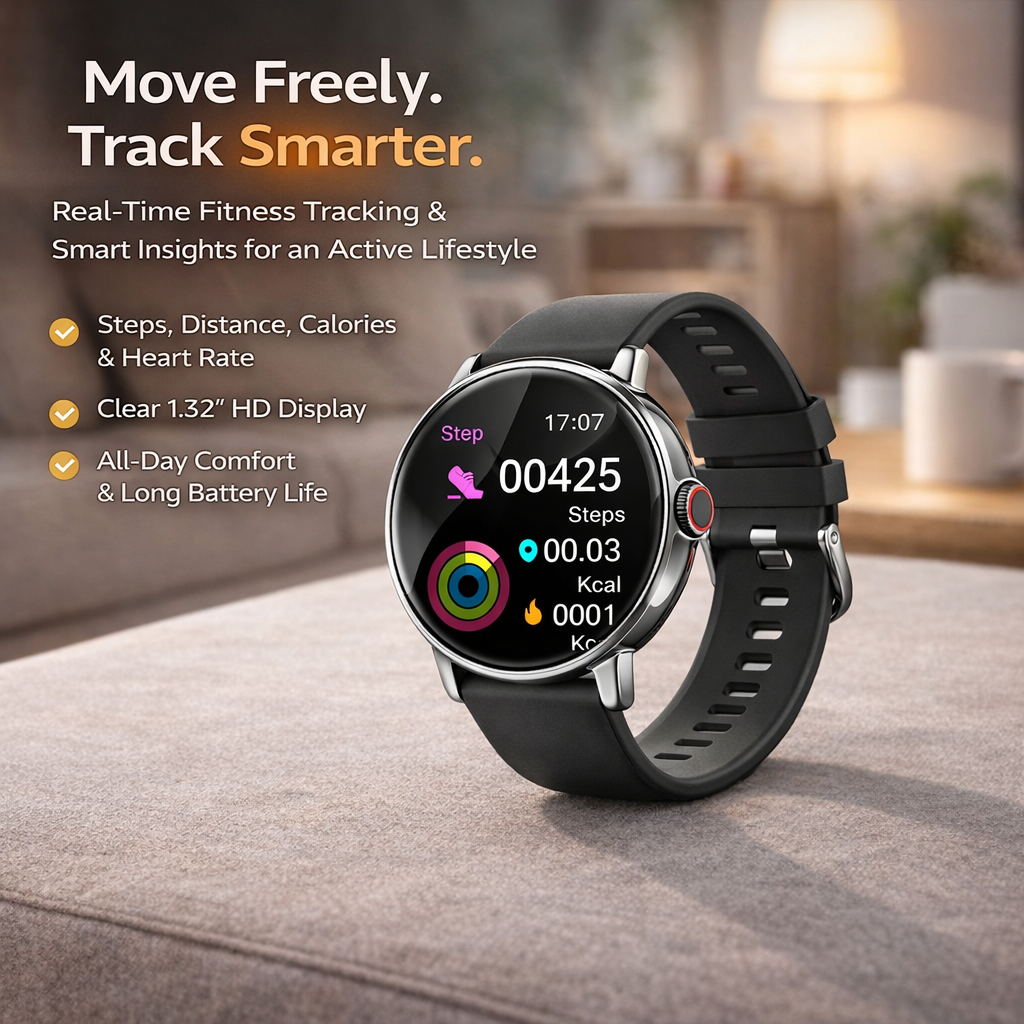 ⌚ Smart Fitness Watch with Bluetooth Calling – Fitness Tracker with Heart Rate & Multi-Sport Modes